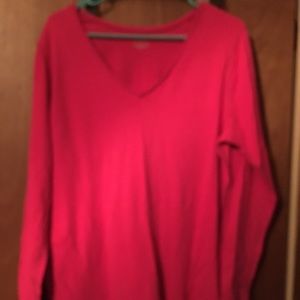 LB vneck long sleeve top. Pink 🏵